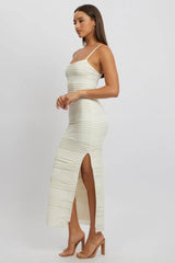 White Bodycon Dress Sleeveless Midi