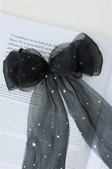 Dainty Stars Bow Hair Clip Black