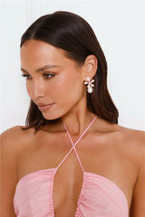 Plated Daisy Diamond Flower Earrings Gold