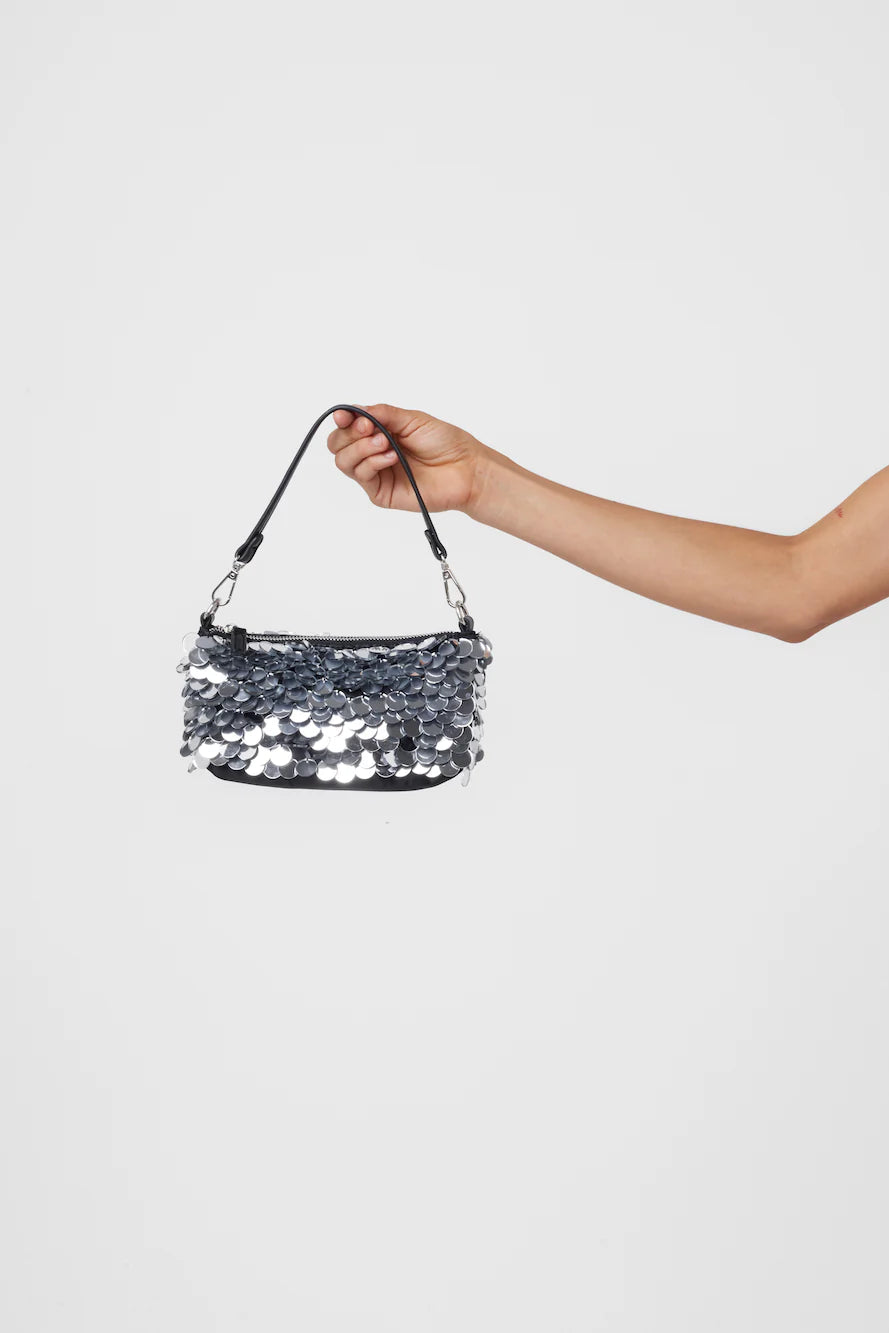 BILLINI Tilly Handle Bag Silver Sequin