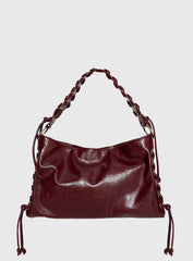 Amadea Tie Detail Shoulder Bag Burgundy