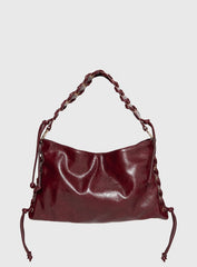 Amadea Tie Detail Shoulder Bag Burgundy