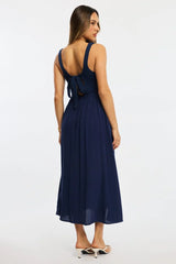 Blue Stripe Knit Dress Maxi