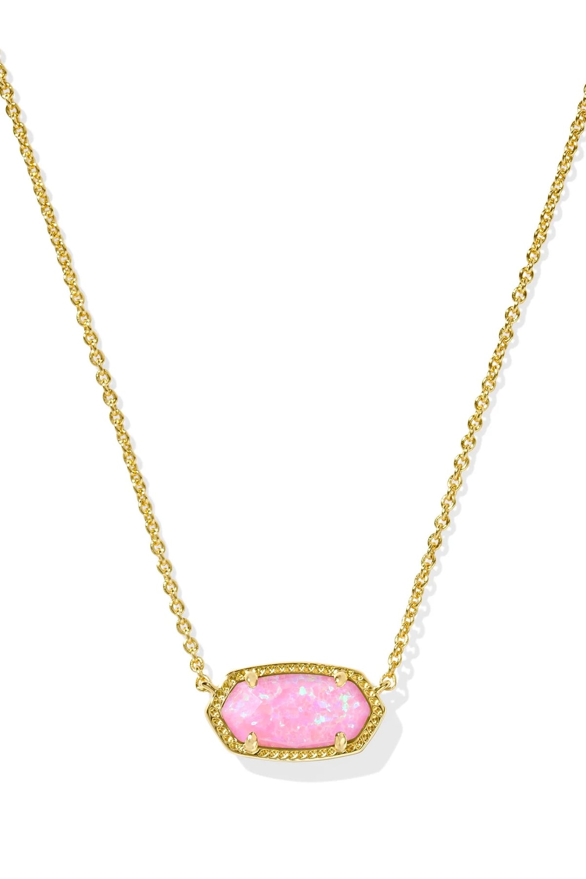 Elisa Gold Short Pendant Necklace Teal Kyocera Opal