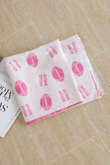 Football Print Scarf Pink