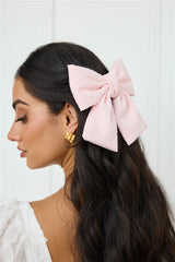 Pretty Girl Bow Hair Clip Pink
