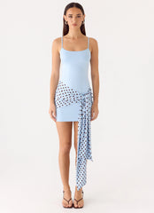 Hypnosis Mini Dress - Blue Mocha Dot